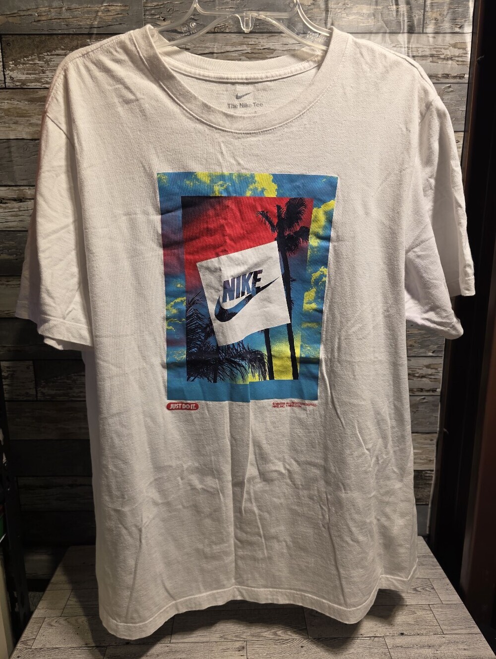 Nike Men’s White Graphic T-Shirt - Tropical Logo